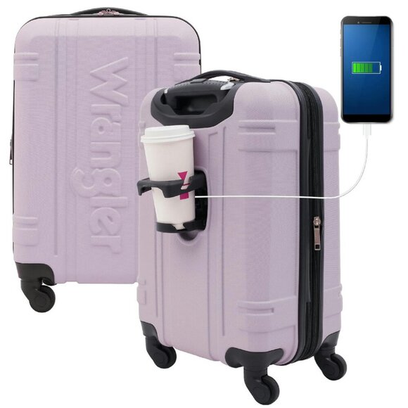 Other - 20-Inch Hardside Carry-On Luggage with USB Port & Cup Holder